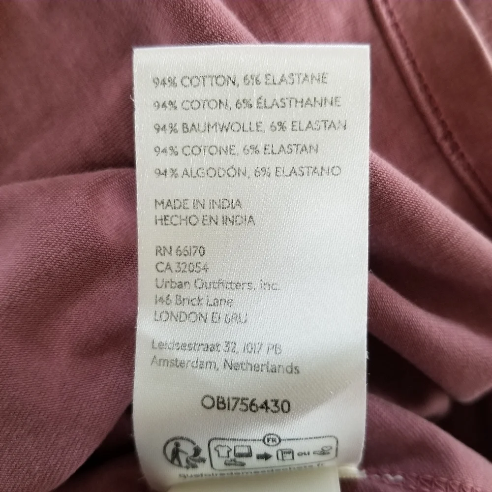 We The Free Pink Mauve Slouchy Oversized Cropped V Neck Top Size S